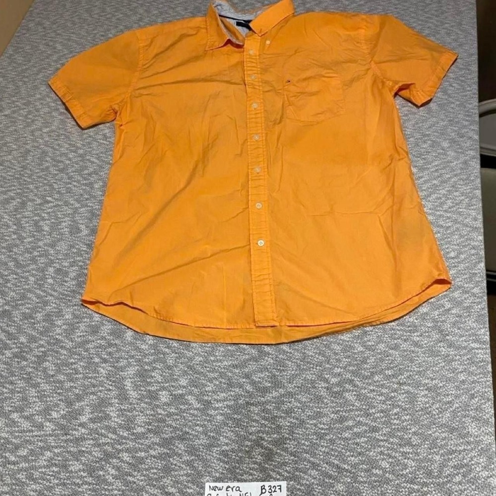 Tommy Hilfiger orange buttonup shirt 100% Cotton men/XXL. SKU-B311#tommyhilfiger